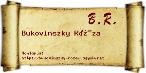 Bukovinszky Róza névjegykártya